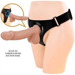 PRETTY LOVE - HARNESS BRIEFS UNIVERSAL HARNESS WITH DILDO JERRY 21.8 CM NATURAL - D-233386 - Teknashop Ltd