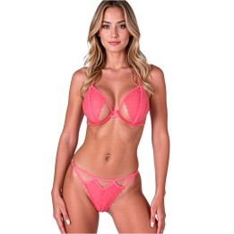 PASSION - RESILQUE BRA + THONG SET TOMATO RED L/XL - D-244580 - Teknashop Ltd