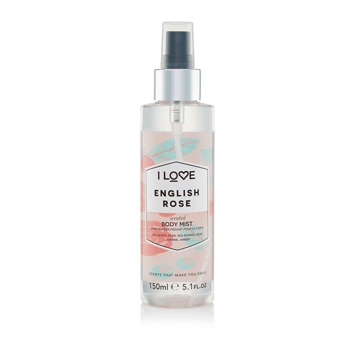 I Love, English Rose, Refreshing, Body Spray, 165 ml - Teknashop Ltd