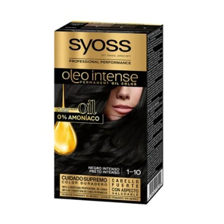 Syoss Oleo Intense Permanent Hair Color 1-10 Deep Black - unisex - Teknashop Ltd
