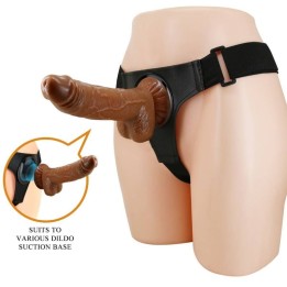 PRETTY LOVE - HARNESS BRIEFS UNIVERSAL HARNESS WITH DILDO MICHEAL 20 CM BLACK - D-233389 - Teknashop Ltd