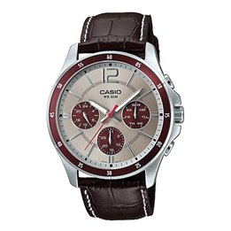 CASIO COLLECTION Mod. MULTIFUNCTION CALENDAR, LEATHER - TWO TONES - WW.MTP-1374L-7A1VDF - Teknashop Ltd