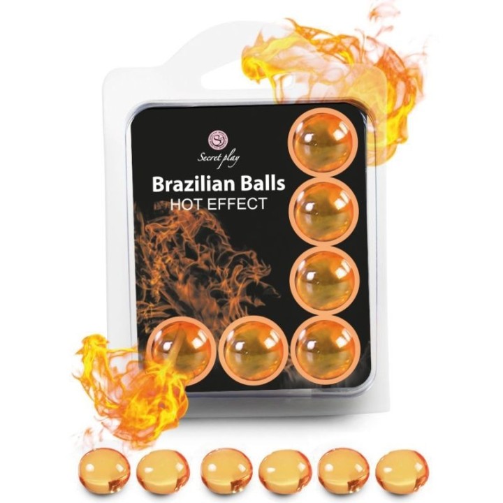 SECRETPLAY - SET 6 BRAZILIAN BALLS HEAT EFFECT - D-222210 - Teknashop Ltd