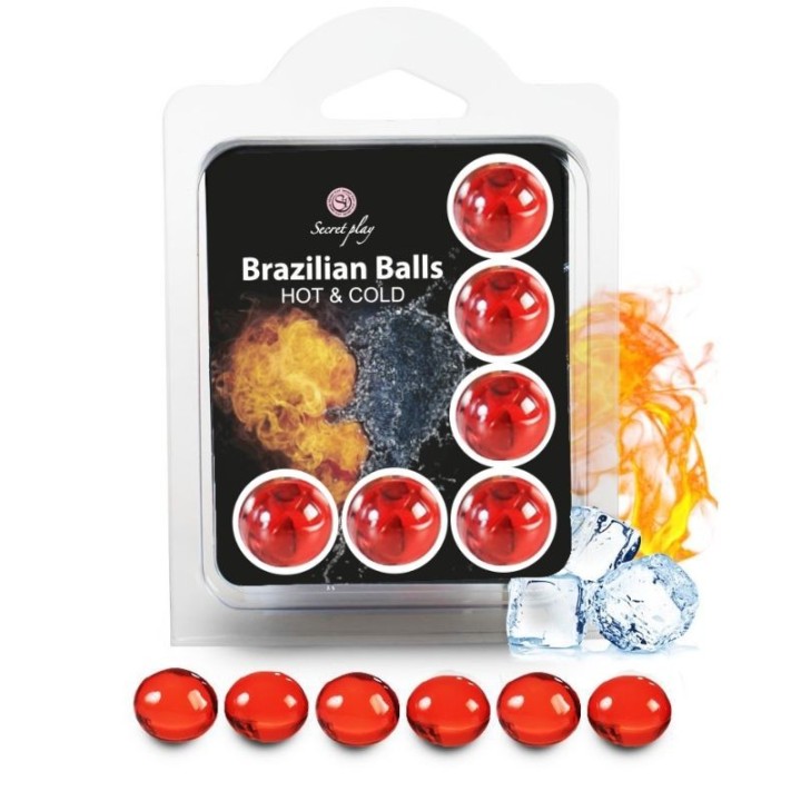 SECRETPLAY - SET 6 BRAZILIAN BALLS HOT AND COLD EFFECT - D-222212 - Teknashop Ltd
