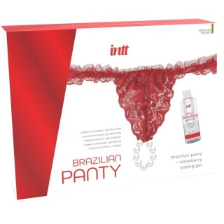 INTT RELEASES - BRAZILIAN RED PANTY WITH PEARLS AND LUBRICATING GEL 50 ML - D-234897 - Teknashop Ltd