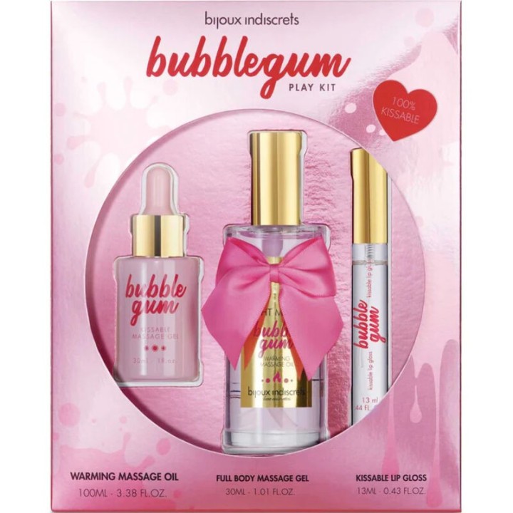 BIJOUX INDISCRETS - BUBBLEGUM PLAY KIT WITH OIL GEL &amp; LIP GLOSS - D-236777 - Teknashop Ltd