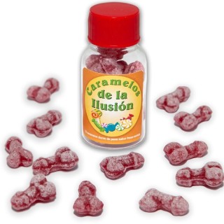 DIABLO PICANTE - 12 PENIS-SHAPED ILLUSION CANDIES STRAWBERRY/CHERRY - D-242357 - Teknashop Ltd