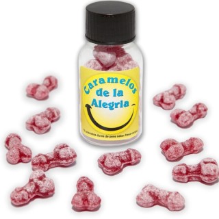 DIABLO PICANTE - 12 PENIS-SHAPED JOY CANDIES STRAWBERRY/CHERRY - D-242358 - Teknashop Ltd