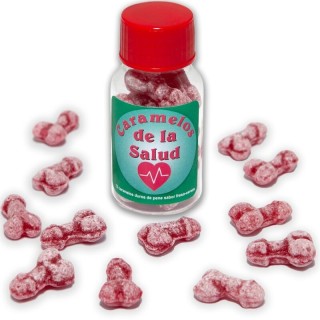 DIABLO PICANTE - 12 HEALTH CANDIES PENIS SHAPE STRAWBERRY/CHERRY - D-242359 - Teknashop Ltd