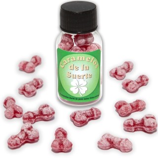 DIABLO PICANTE - 12 PENIS-SHAPED LUCKY CANDIES STRAWBERRY/CHERRY - D-242361 - Teknashop Ltd