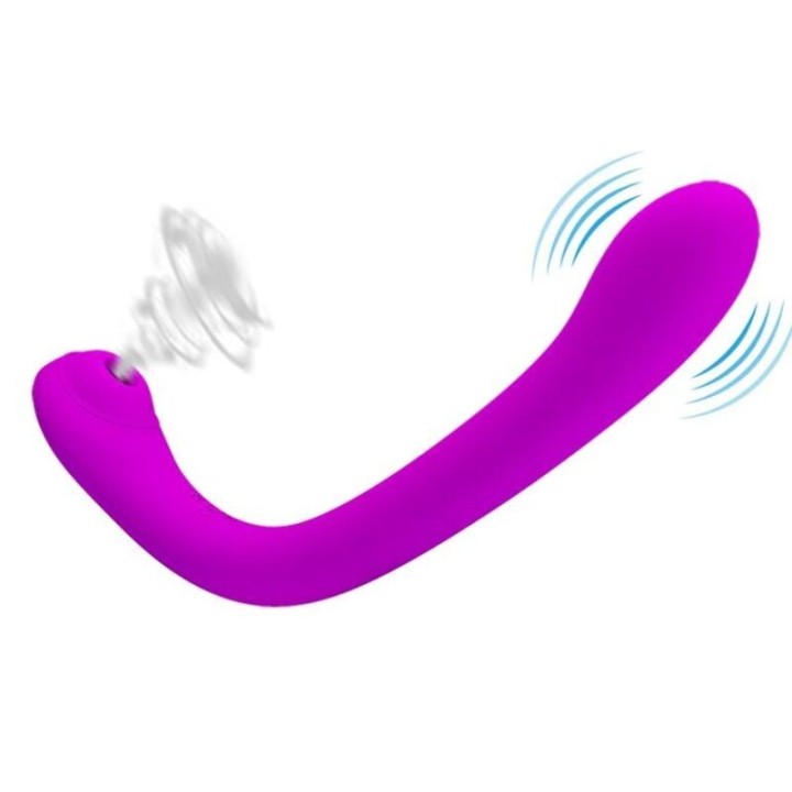 PRETTY LOVE - ALEX LILAC VIBRATOR AND CLITORAL SUCKER - D-233014 - Teknashop Ltd