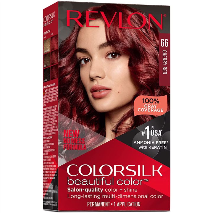 Revlon, Colorsilk, Permanent Hair Dye, 66 Cherry Red, 130 ml - Teknashop Ltd