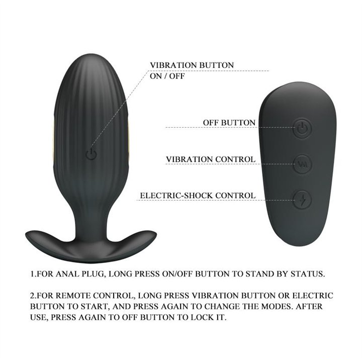 Royal Pleasure Butt Plug with Electro Stimulation USB - BI-040083W - Teknashop Ltd