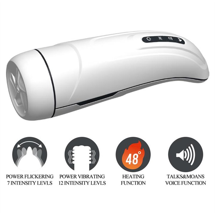 Marissa Male Masturbator Vibration, Heating, Sex Talk and Licking - BM-00900T73Z - Teknashop Ltd
