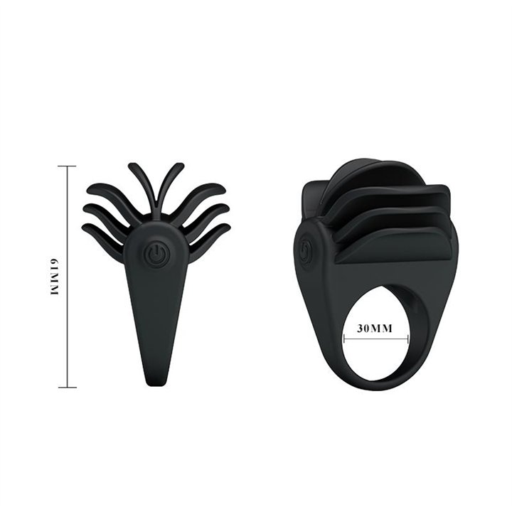 Pretty Love Vibrating Cock Ring Chester Black - BI-210137 - Teknashop Ltd