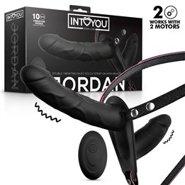 Jordan Strap-on with Double Vibrating Dildo and Remote - IB-792 - Teknashop Ltd