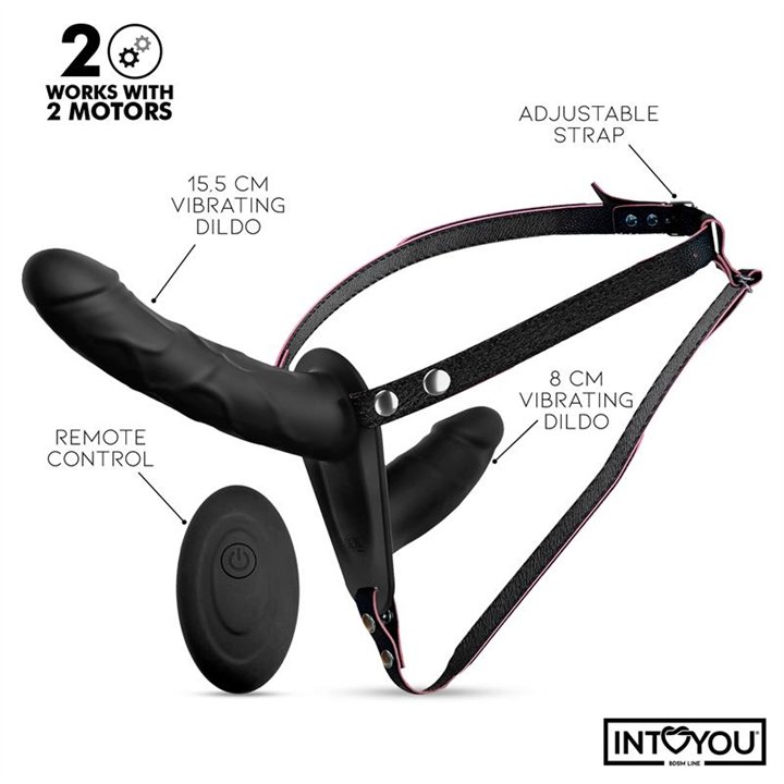 Jordan Strap-on with Double Vibrating Dildo and Remote - IB-792 - Teknashop Ltd