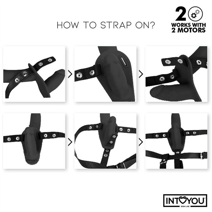 Jordan Strap-on with Double Vibrating Dildo and Remote - IB-792 - Teknashop Ltd