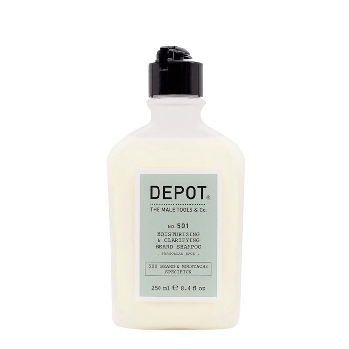 Depot, 500 Beard & Mustache Specifics No. 501, Beard Shampoo, Moisturizing & Clarifying, 250 ml - Teknashop Ltd