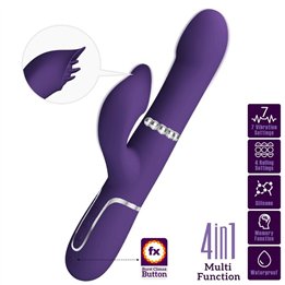 PRETTY LOVE - ZALIN RABBIT VIBRATOR PEARLS 4 IN 1 PURPLE - D-240557 - Teknashop Ltd