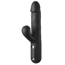FETISH FANTASY SERIES - SONIX SILICONE THRUSTER RABBIT VIBRATOR BLACK - D-246196 - Teknashop Ltd
