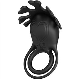 PRETTY LOVE - RUBEN VIBRATOR RING 7 VIBRATIONS BLACK SILICONE - D-236076 - Teknashop Ltd
