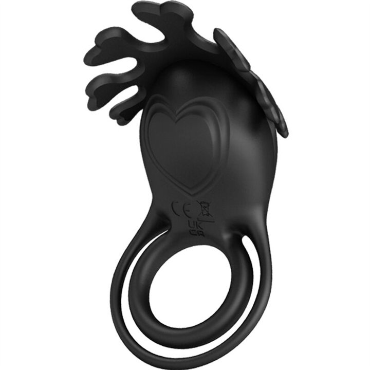 PRETTY LOVE - RUBEN VIBRATOR RING 7 VIBRATIONS BLACK SILICONE - D-236076 - Teknashop Ltd