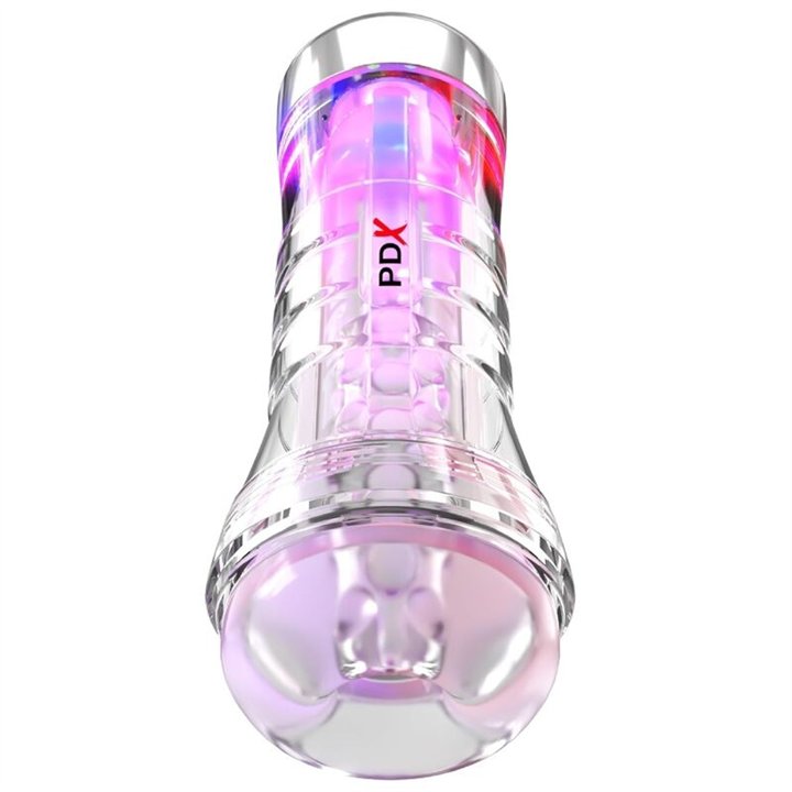 PDX ELITE - VIEWTUBE XXL LED TRANSPARENT STROKER 27.3 CM - D-246204 - Teknashop Ltd