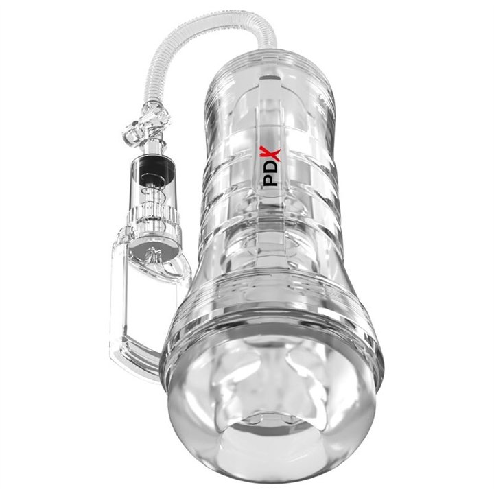 PDX ELITE - VIEWTUBE VAC XXL TRANSPARENT STROKER WITH SUCTION PUMP 27.3 CM - D-246205 - Teknashop Ltd