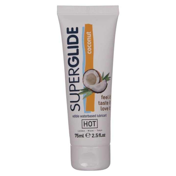 HOT - SUPERGLIDE EDIBLE LUBRICANT WATERBASED COCONUT 75 ML - D-245272 - Teknashop Ltd