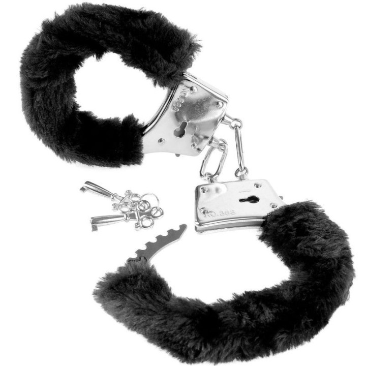 FETISH FANTASY SERIES - FURRY CUFFS BLACK - PD3800-23 - Teknashop Ltd