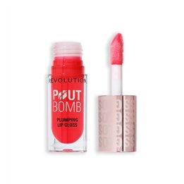 Makeup Revolution, Pout Bomb, Plumping, Lip Gloss, Cherry Sheer Red, 4.6 ml - Teknashop Ltd