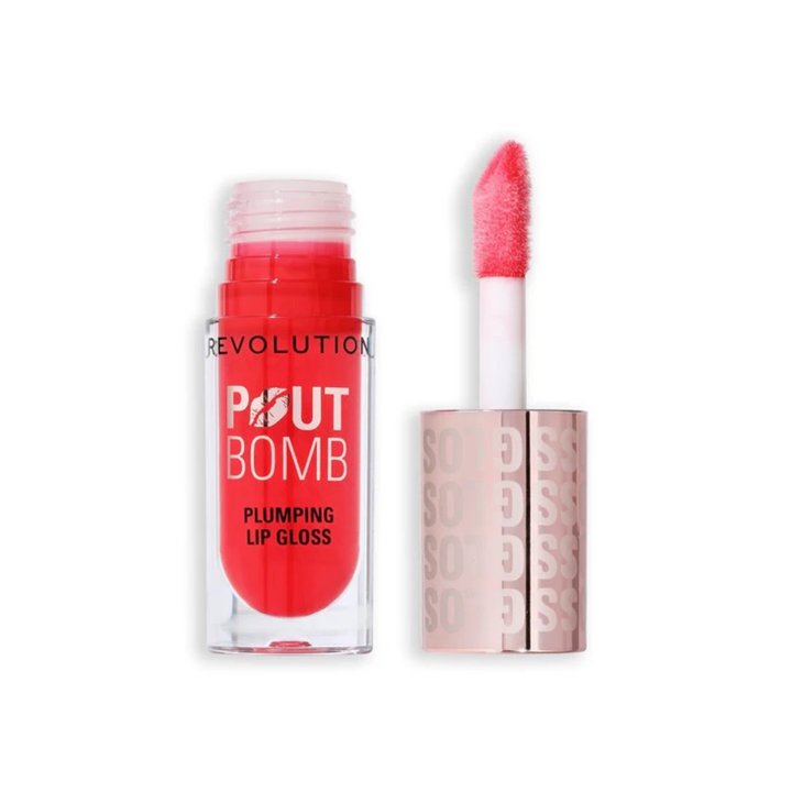 Makeup Revolution, Pout Bomb, Plumping, Lip Gloss, Cherry Sheer Red, 4.6 ml - Teknashop Ltd