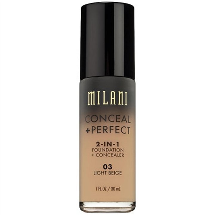 Milani, Conceal + Perfect, Liquid Foundation & Concealer 2-In-1, 03, Light Beige, 30 ml - Teknashop Ltd