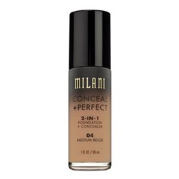 Milani, Conceal + Perfect, Liquid Foundation & Concealer 2-In-1, 04, Medium Beige, 30 ml - Teknashop Ltd