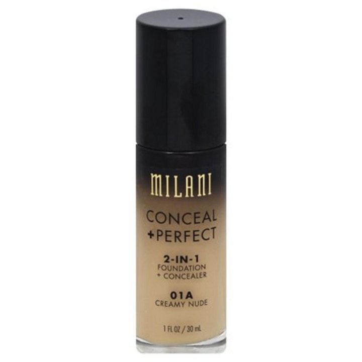 Milani, Conceal + Perfect, Matte, Liquid Foundation & Concealer 2-In-1, 01A, Creamy Nude, 30 ml - Teknashop Ltd