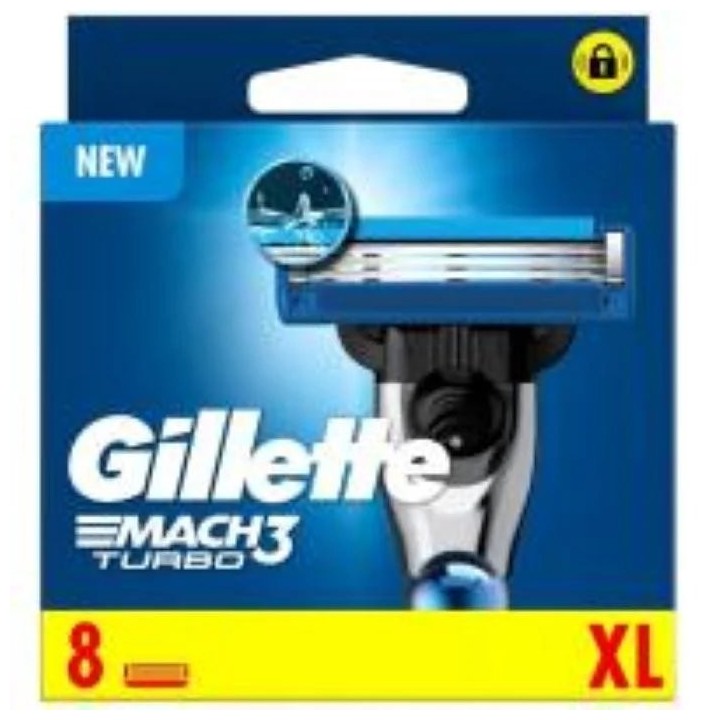 Gillete Mach3 Turbo 8 Units XL - unisex - Teknashop Ltd