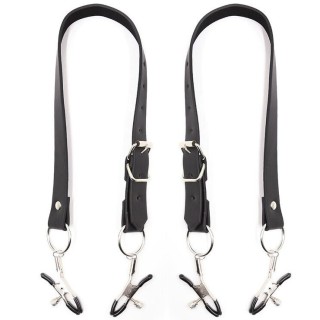 OHMAMA FETISH - CLITORIS CLAMPS WITH LEG STRAPS - D-230125 - Teknashop Ltd