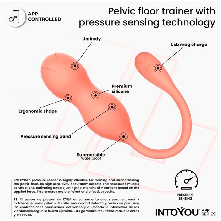 Kyra Pelvic Floor Trainer with Pressure Sensing and App - IN-666 - Teknashop Ltd