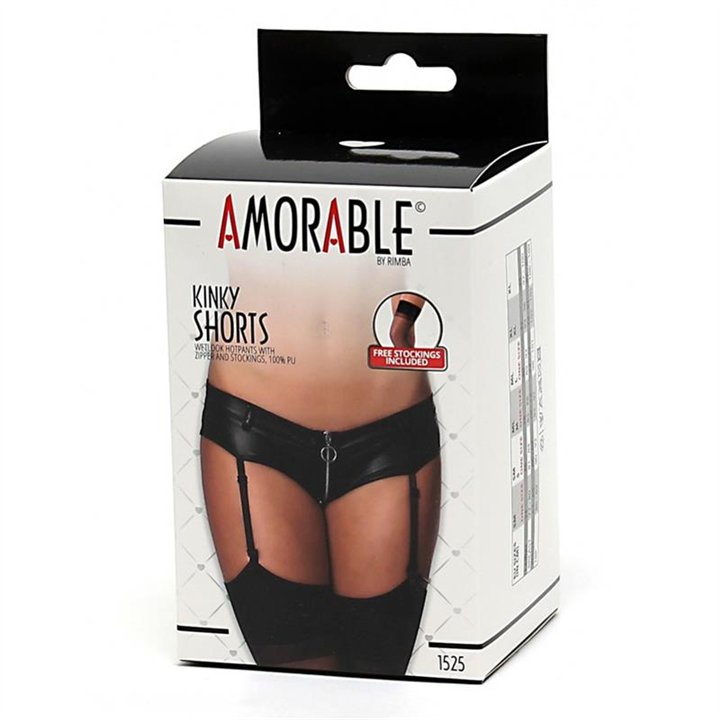 Shorts with Garter Belt and Zipper - R1525.4 - Teknashop Ltd