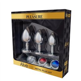 3 Metal Butt Plug Set with Jewel - A-70892 - Teknashop Ltd