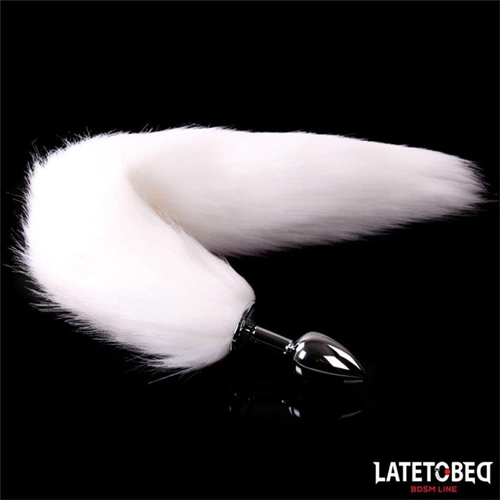 Anal plug with tail White 40 cm - 8436626090132 - Teknashop Ltd