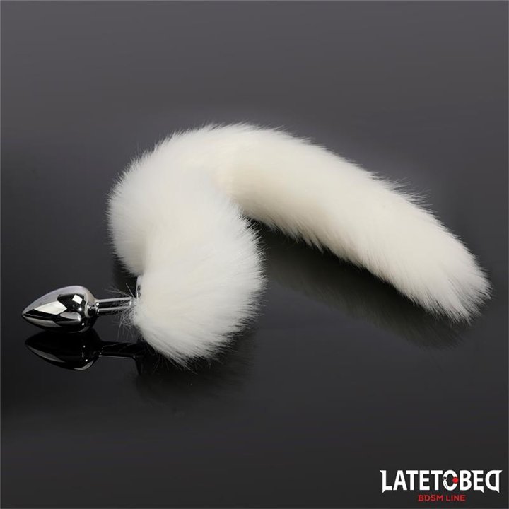 Anal plug with tail White 40 cm - 8436626090132 - Teknashop Ltd