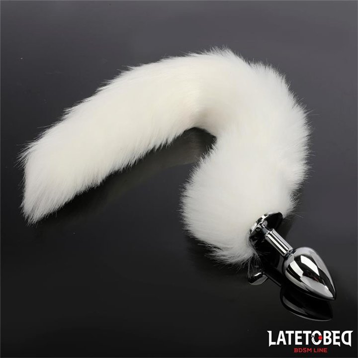 Anal plug with tail White 40 cm - 8436626090132 - Teknashop Ltd