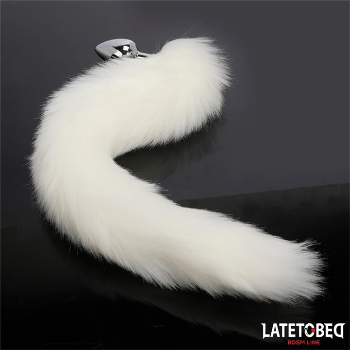 Anal plug with tail White 40 cm - 8436626090132 - Teknashop Ltd