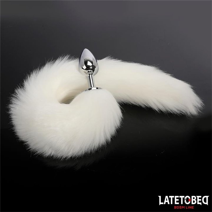 Anal plug with tail White 40 cm - 8436626090132 - Teknashop Ltd