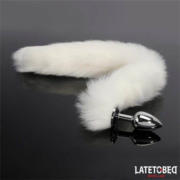 Anal plug with tail White 40 cm - 8436626090132 - Teknashop Ltd