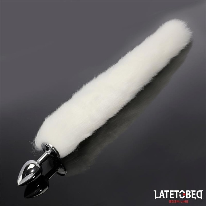 Anal plug with tail White 40 cm - 8436626090132 - Teknashop Ltd