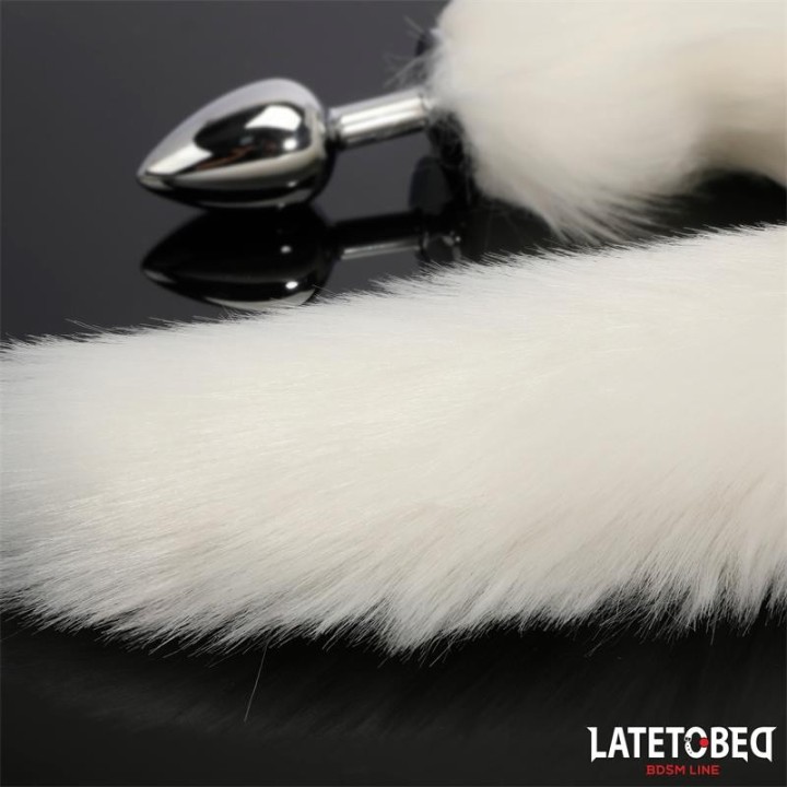 Anal plug with tail White 40 cm - 8436626090132 - Teknashop Ltd