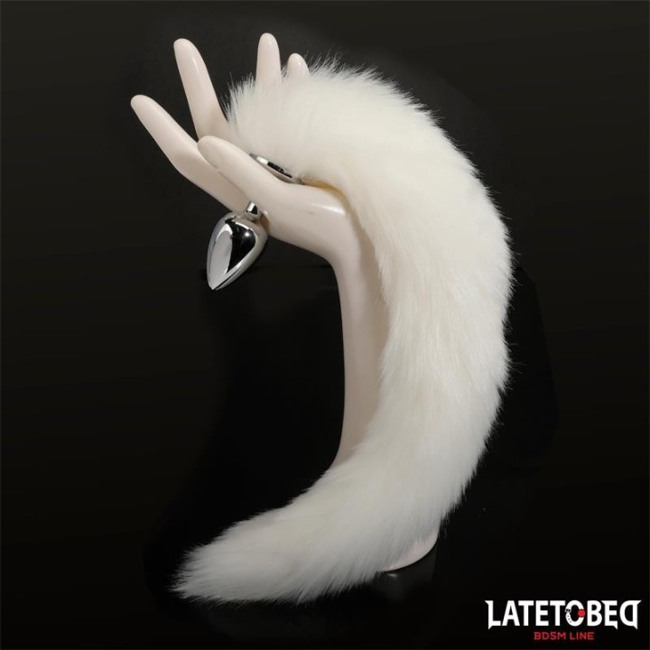 Anal plug with tail White 40 cm - 8436626090132 - Teknashop Ltd
